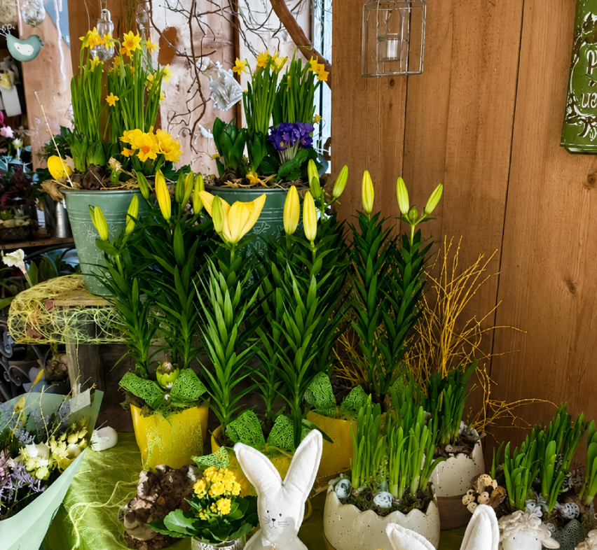 Plantes vertes et fleuries
